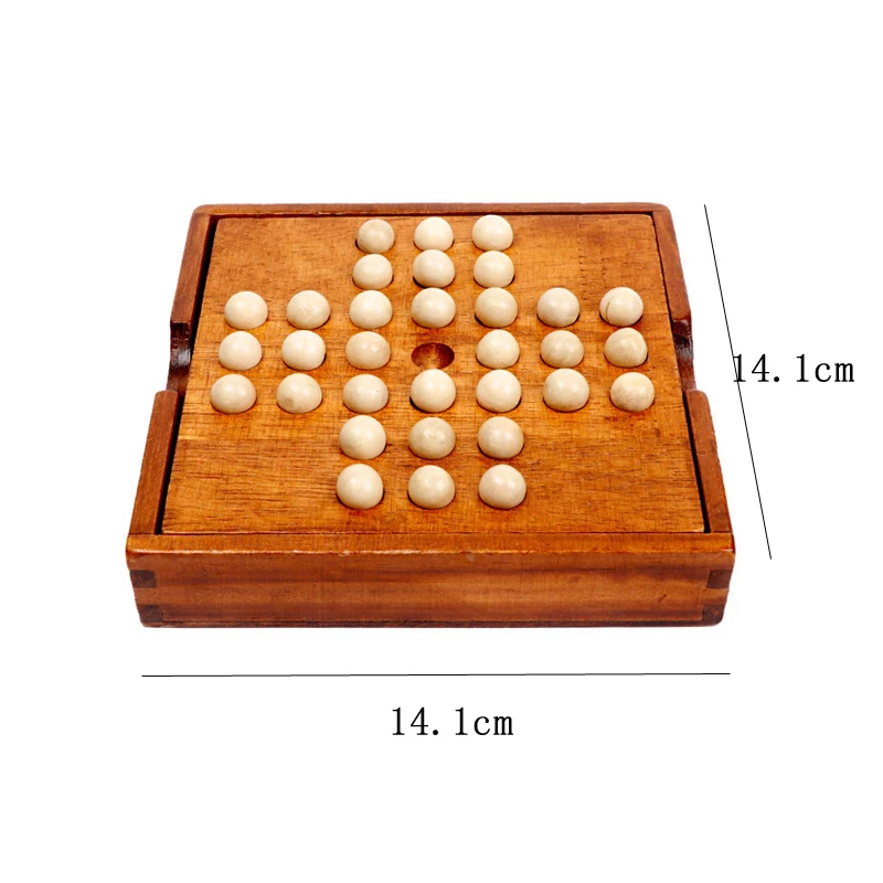 Single Chess Peg Solitaire Wooden Puzzles Adults Kids Children Toys Inteligence Educational Juegos De Mesa Divertidos