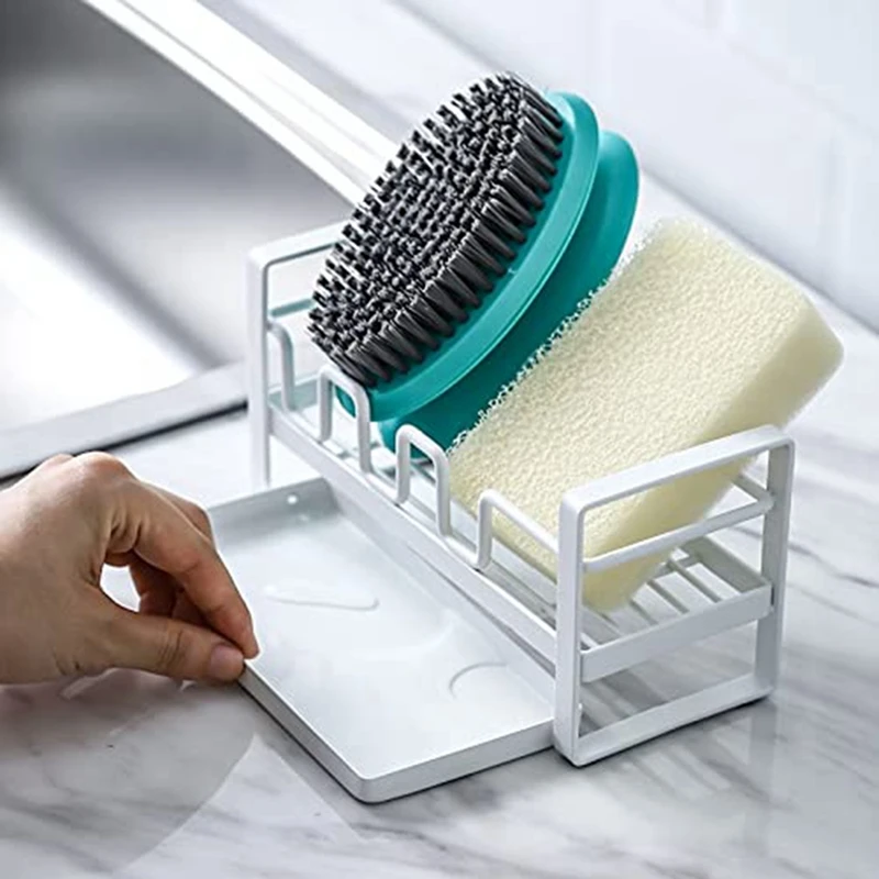 

Thick Sink Rag Rack Sponge Drain Rack Drainer Countertop Dish Cloth Storage Artifact Easy Install