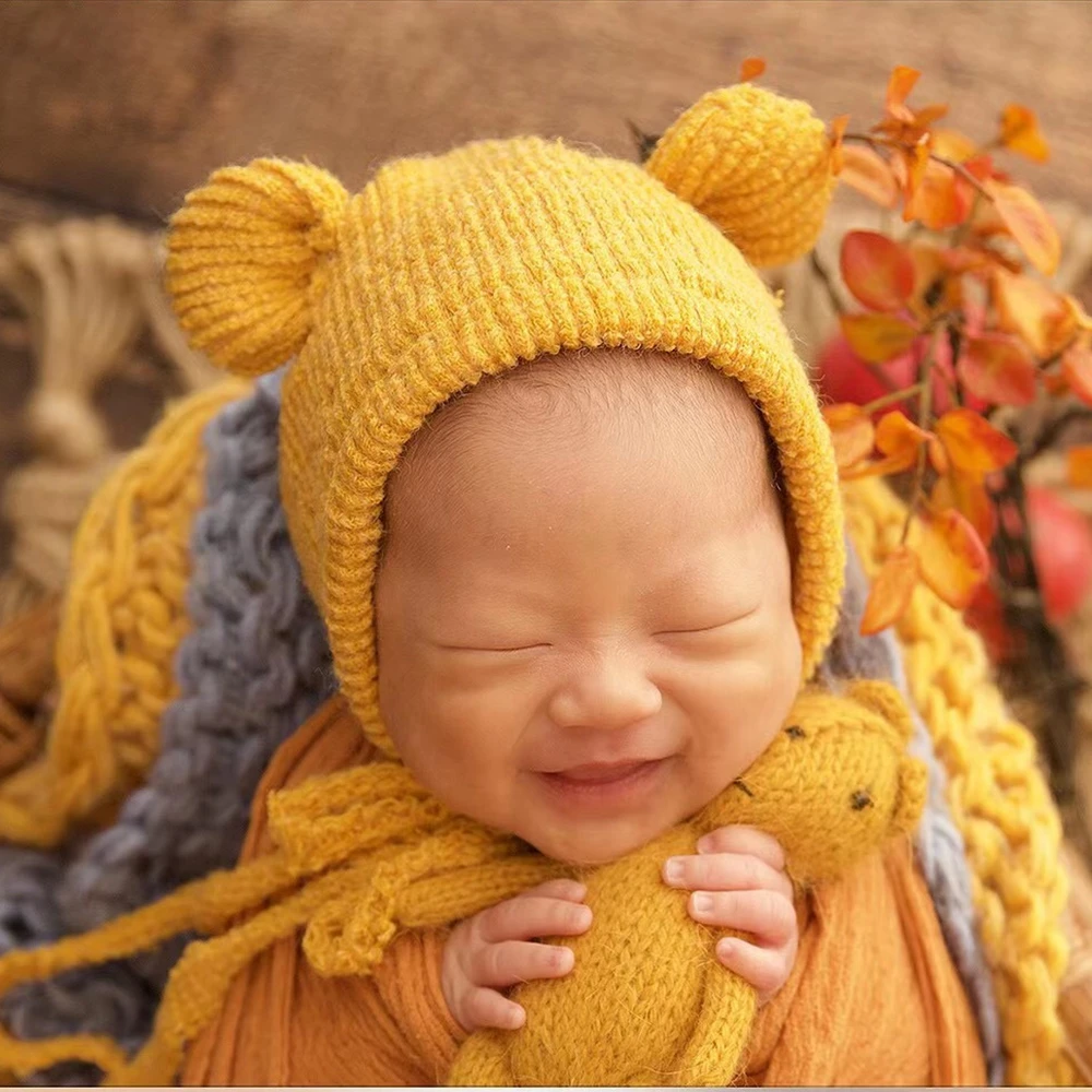 Newborn Photography Props Bear Hat Cute 