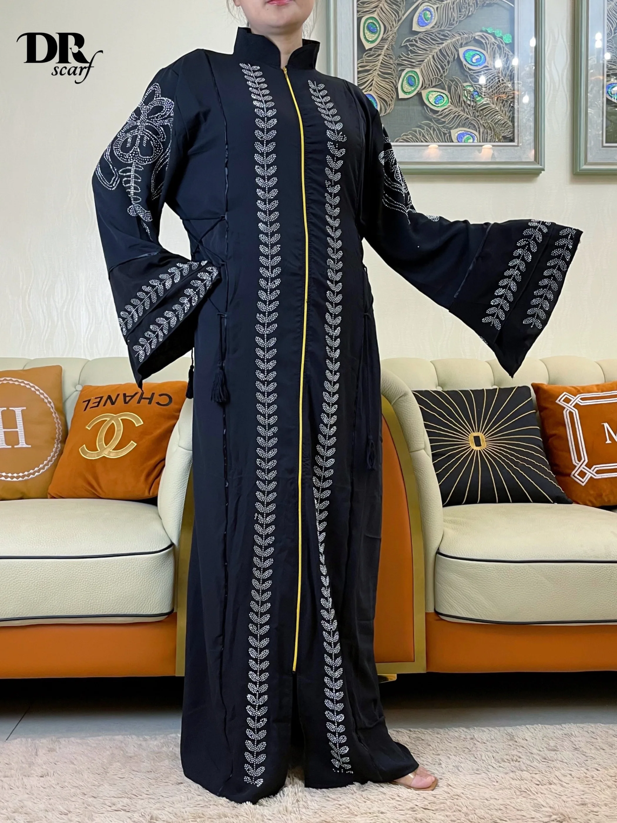 dubai manga longa quimono marroquino kaftan hijab caftan roupa islâmica robe