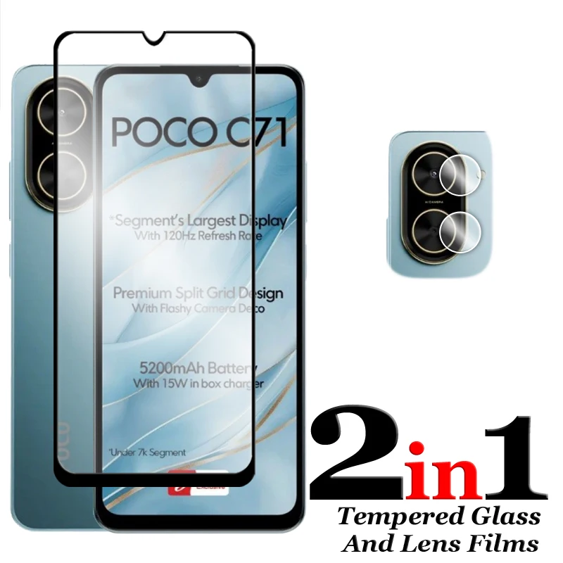 6-in-1 Tempered Glass Screen Protector and Lens Film Set - 2.5D Full Coverage