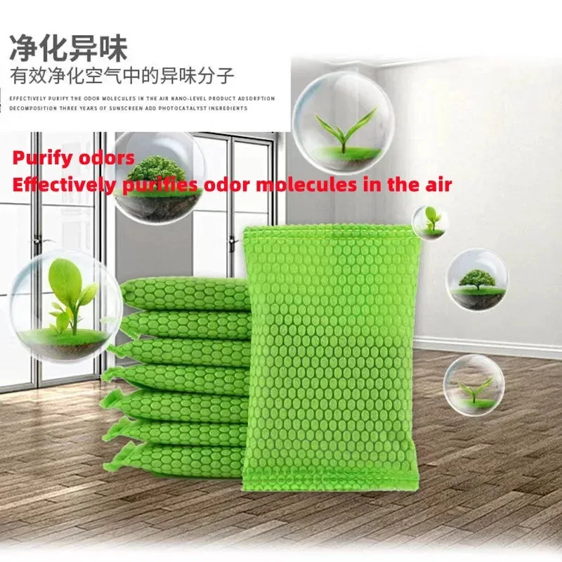 Crystal Nano-Mineral Activated Carbon, Car Purifying Air, Formaldehyde Removal, Bright Black, Package