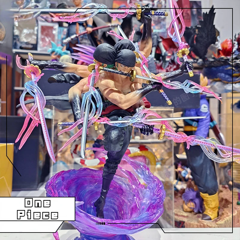 

35cm Anime Figure One Piece Roronoa Zoro Emperors Deputy Nine Knives Flow Manga Statue Action Figurine Model Kids Toys Gift