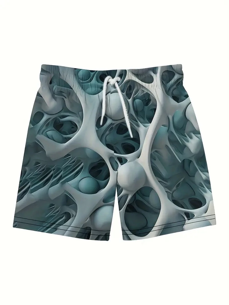 Colorful Geometric Pattern Print Men's Beach Shorts Quick Dry  Breathable Swimming Shorts Casual Trendy Men Sport Short Pants 5