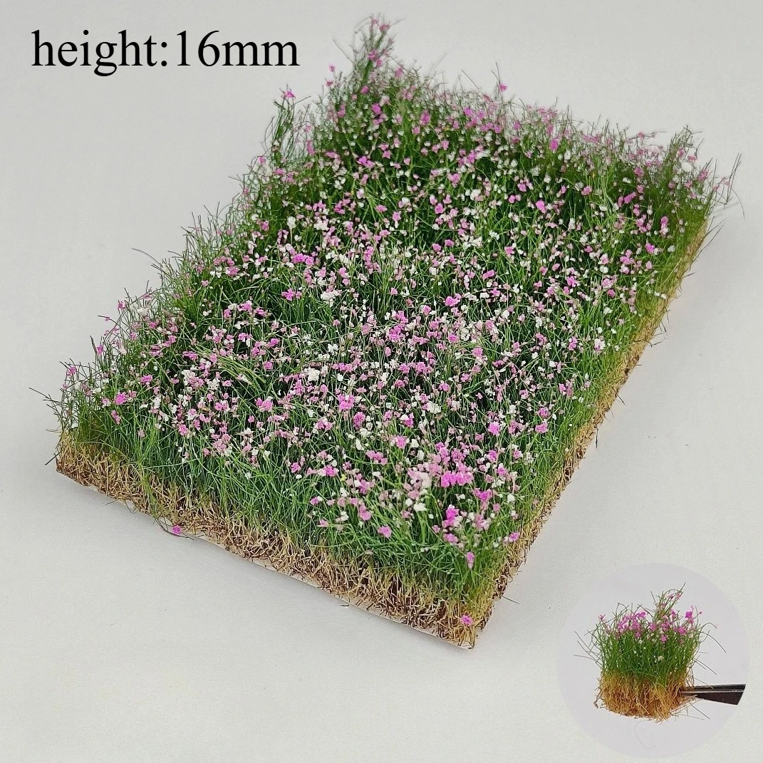 Miniature Colorful Flower Cluster Static Grass Tufts for Diorama and Model Layouts
