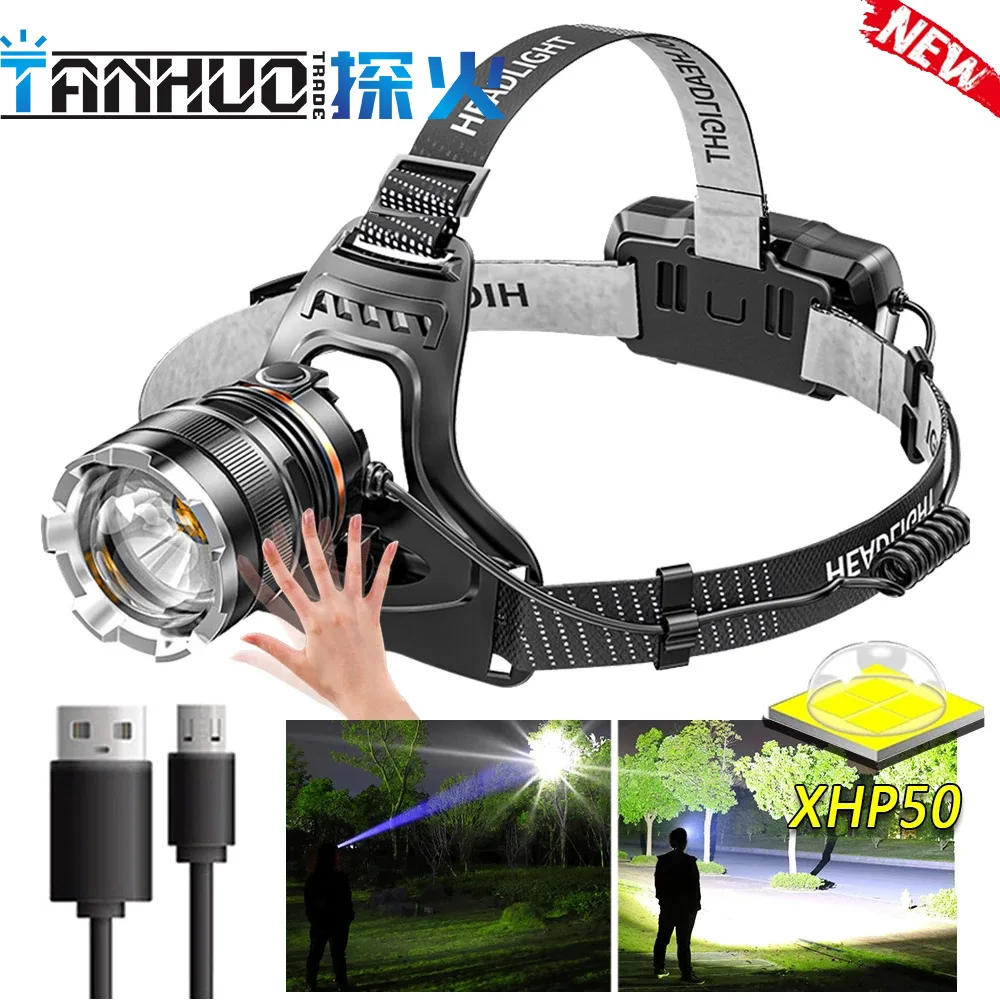 

Induction Headlamp, Strong Light, Distant Radiation, XHP50, Super Bright, Headworn Miner's Lamp, Night Fishing Lamp, Outdoor