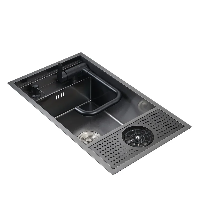 Kitchen Accessories Kitchen Sink Kitchen Sink Faucet Set 304 Stainless Steel Kitchen Sink Concealed Folding Faucet with Cup Washer for Coffee Shop Milk Tea Bar Toilet Bathroom Sink
