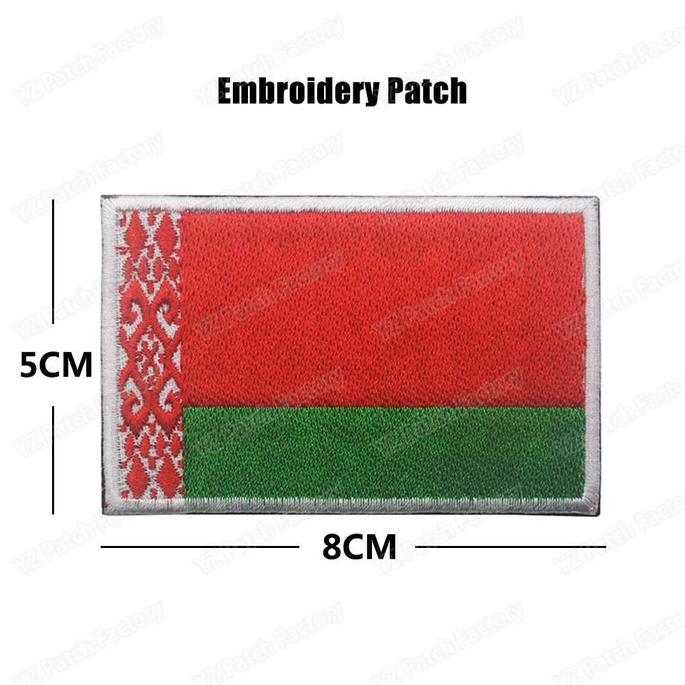 Zippers 1PCS Full Embroidery Belarus Chechnya Flag Patch Backpack Bag Jacket Armband Badge Hook and Loop Double Side 8cm * 5 cm DIY Craft Supplies Fabric & Sewing Supplies