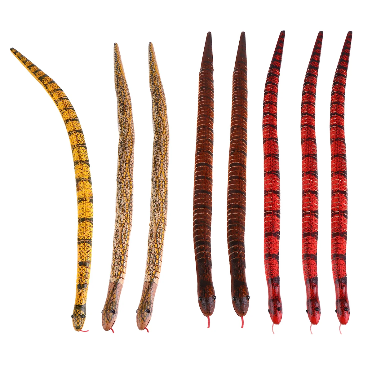 8 Pcs Halloween Tricky Wooden Simulation Snake Lifelike Toy Drive Away Birds Decorate Props