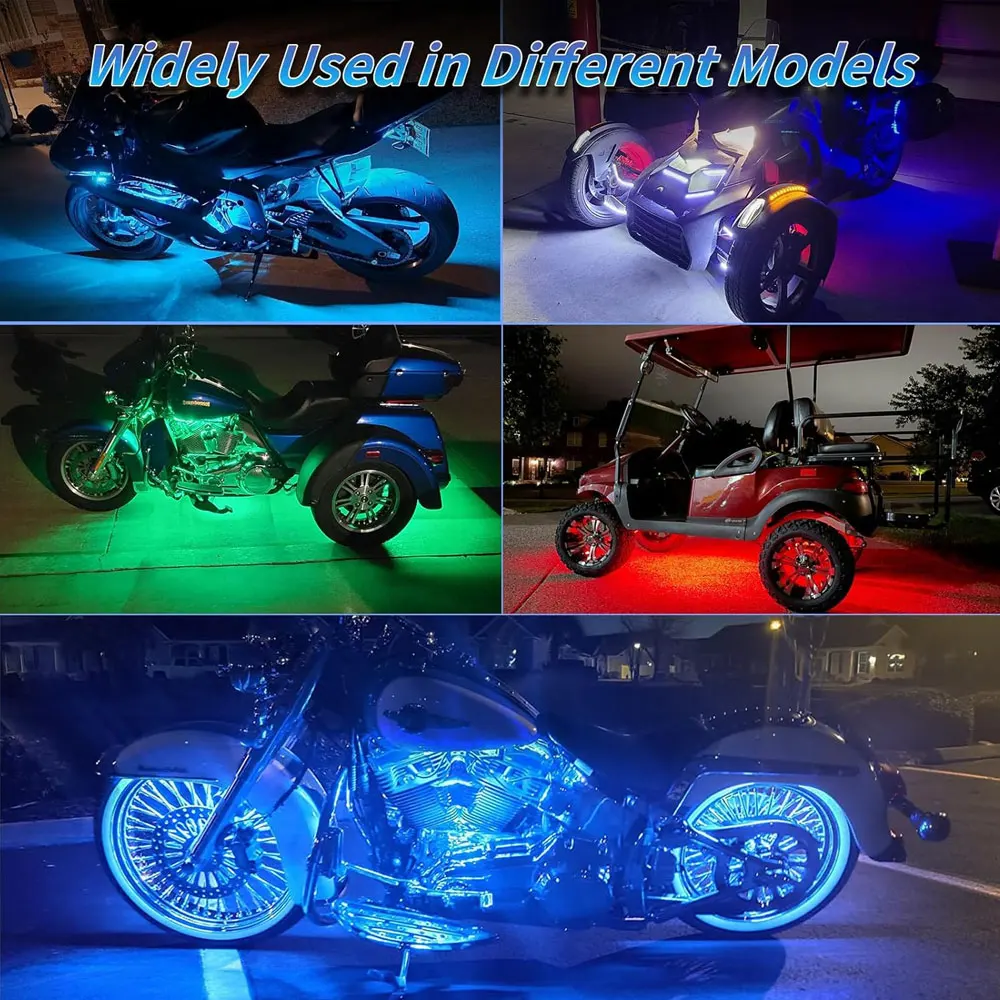 12V Motorcycle Led Light Multi-Color Atmosphere Light Sound Control Decorative Neon Lamp For Harley Yamaha Honda Kawasaki Suzuki motorcycle led lights led atmosphere light
