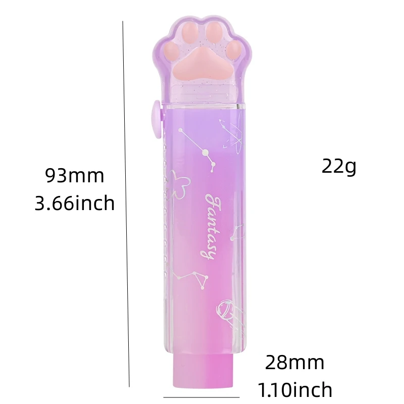 1pcs Jelly Color Paw Pencil Eraser Super Cute Correction Push Type Rubber for Pencil Cleaning School Student Gift F7365