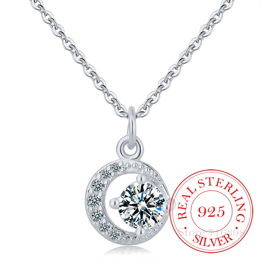 

Женское колье из серебра 925 пробы, с кулоном в виде Луны