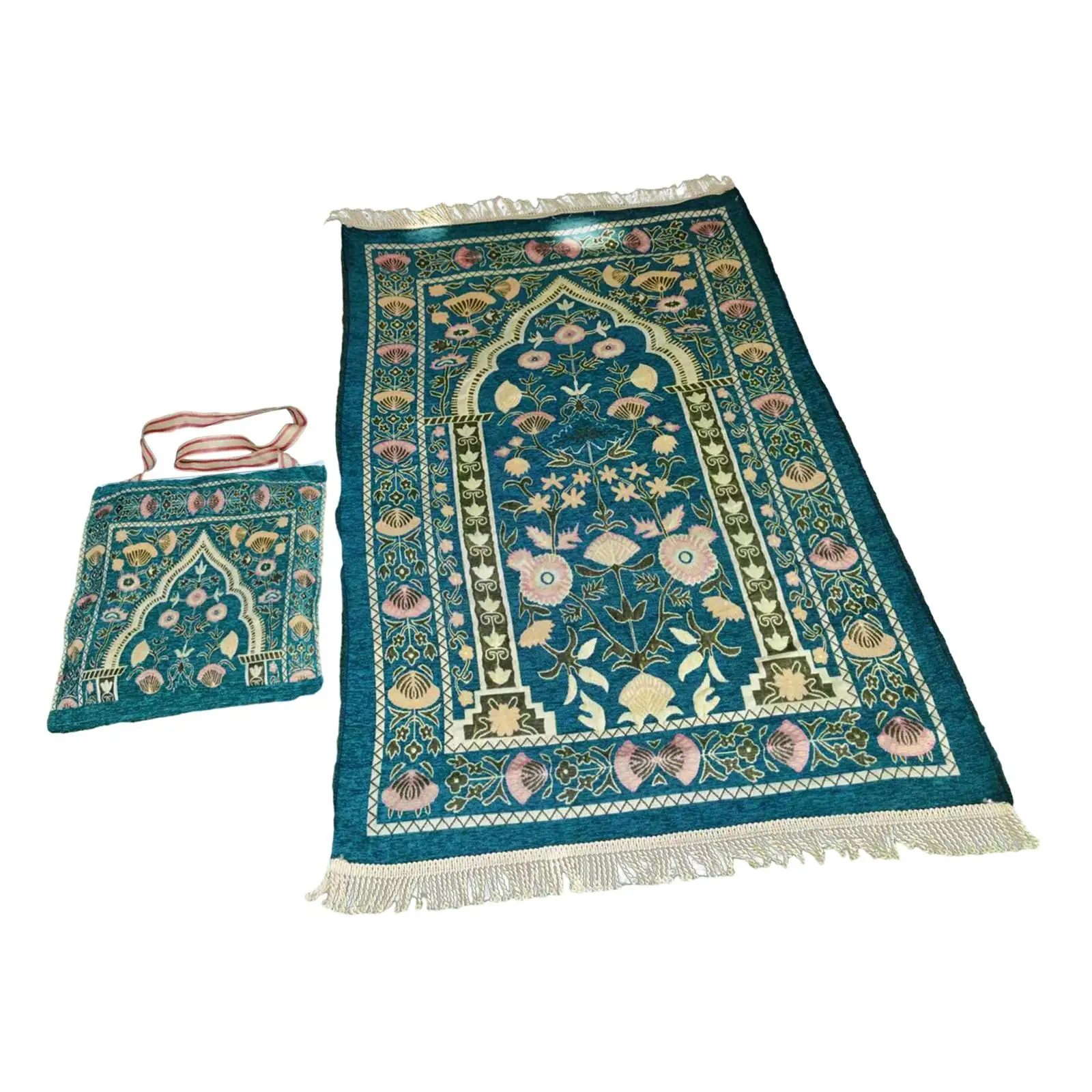 Praying Mat with Carrying Bag Travel Rug 70cmx110cm Area Rugs Elegant Design Travel Mat for Home Party Travel Bedroom Outdoor