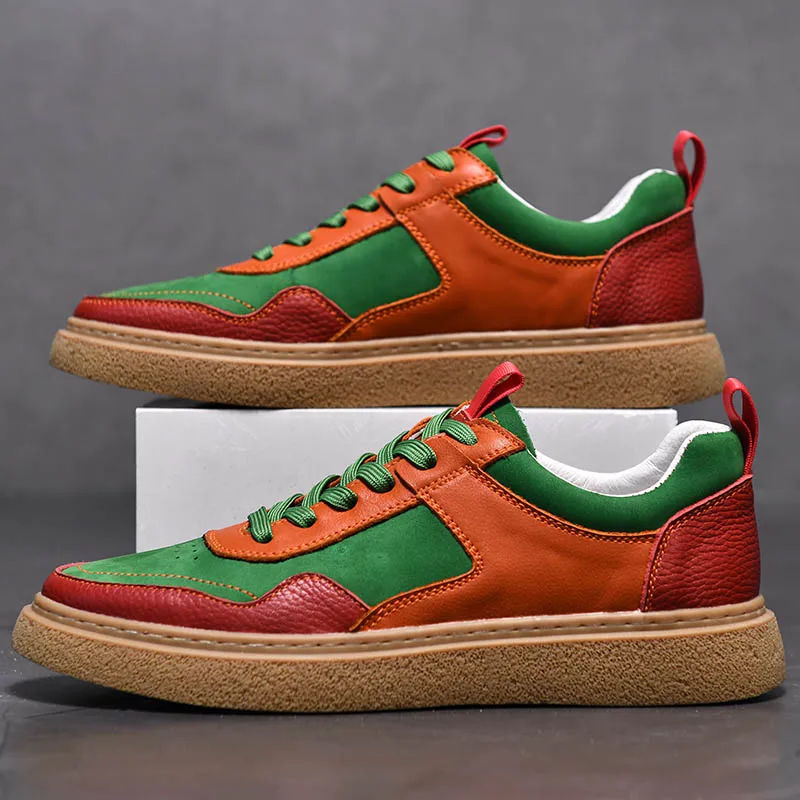 Designer Brand Men's Casual Shoes Outdoor Sports Shoes Men's Thick Soled Real Leather