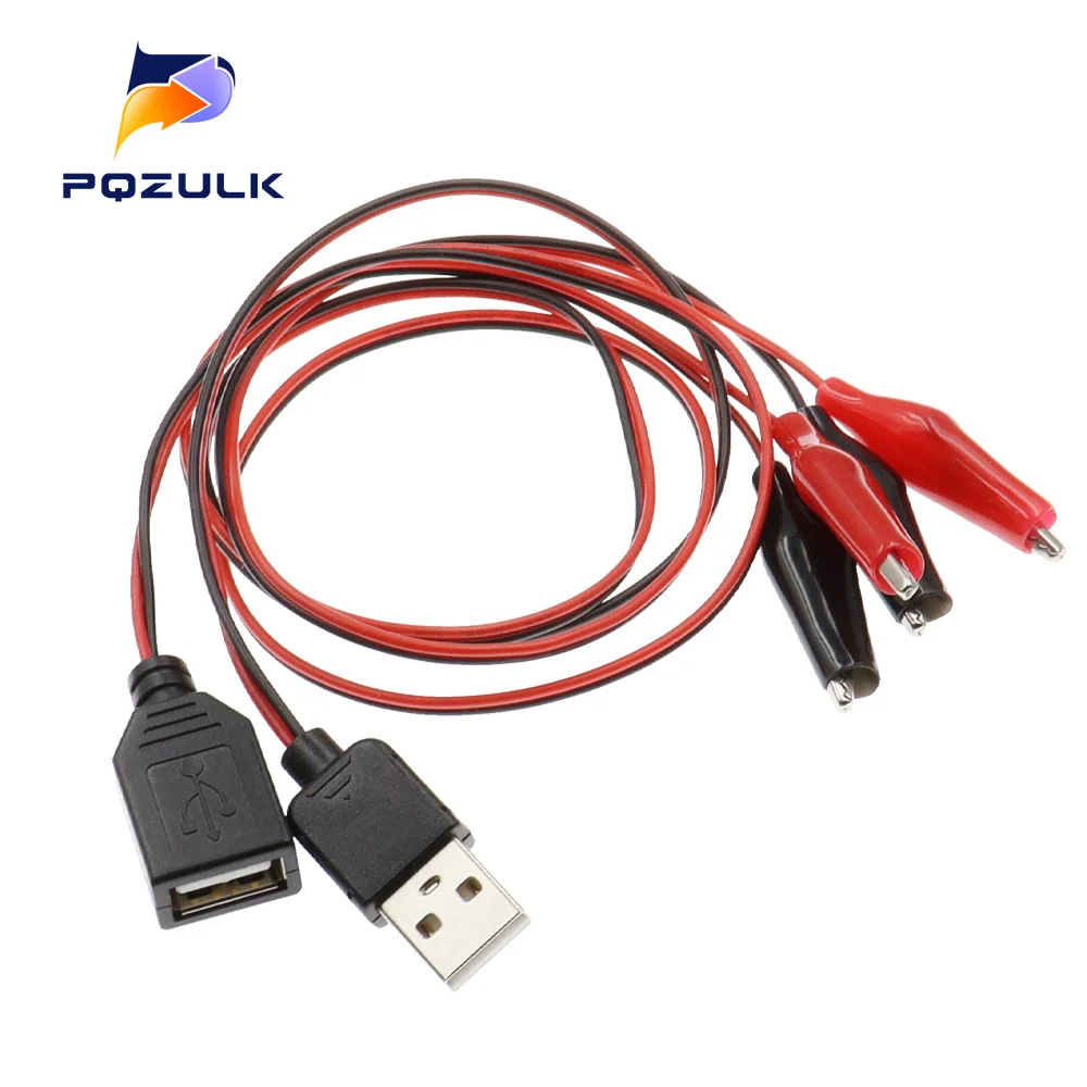 USB Alligator Clips Crocodile Wire Male/Female To USB Tester Detector DC Voltage Meter Ammeter Capacity Power Meter Monitor