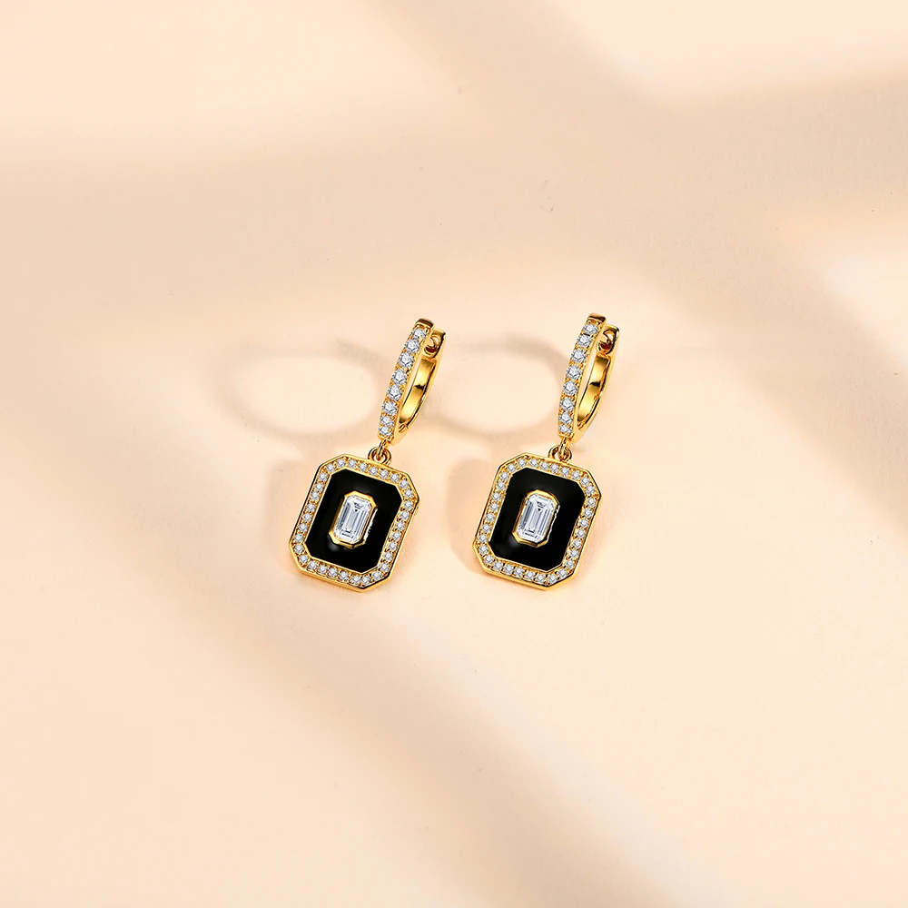 ATTAGEMS D Color Luxurly Moissanite Earrings for Women Solid 18k 14k 10k Gold Au585 Hool Stud Earrings Anniversary Fine Jewelry