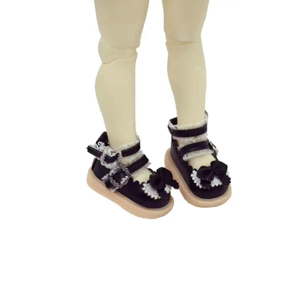 1 Pair Leather Shoes 1/6 Scale PU Leather Shoes Mary Jane Shoes Round Toe 1/6 Bjd Shoes Casual 5cm Mini Sports Shoes