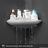 Wall Mounted Triangle Storage Rack Bathroom Shelf With Towel Bar Corner Organizer Punch Free Bathroom Accessories sets 3