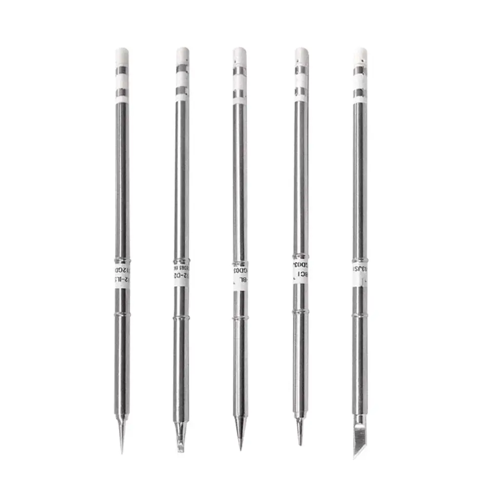 5 Piece Soldering Iron Tip Replacement for T12 Mini Portable Outdoor Soldering Iron