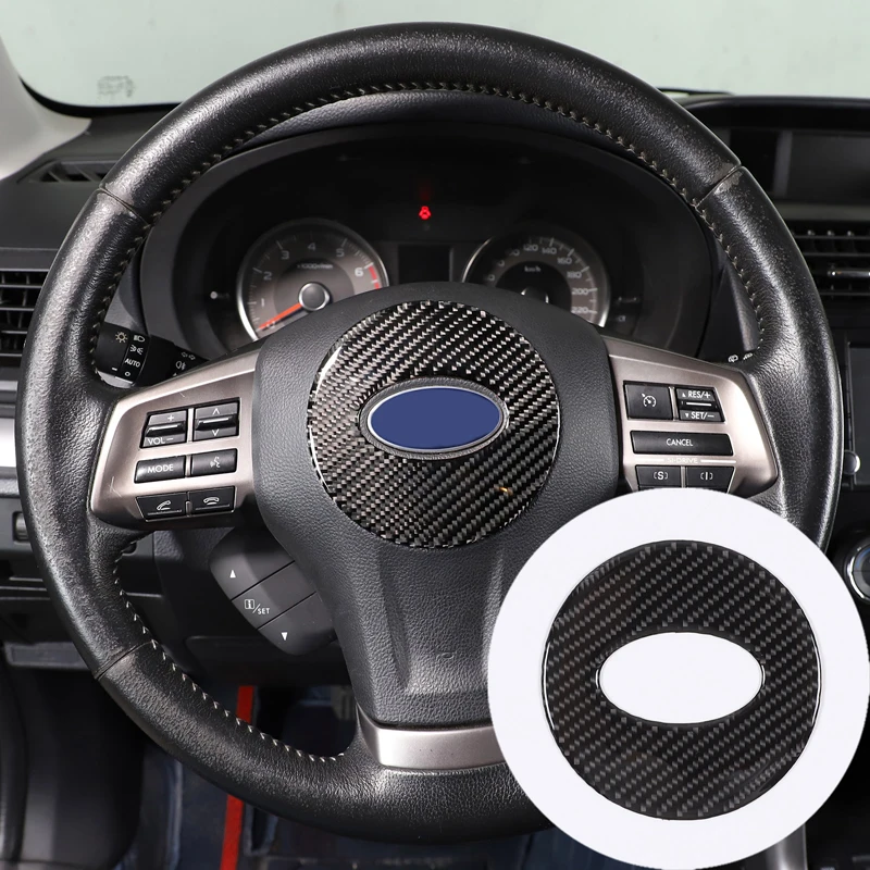 

For Subaru Forester 2013-2018 Soft Carbon Fiber Car Steering Wheel Logo Sticker Auto Interior Accessories