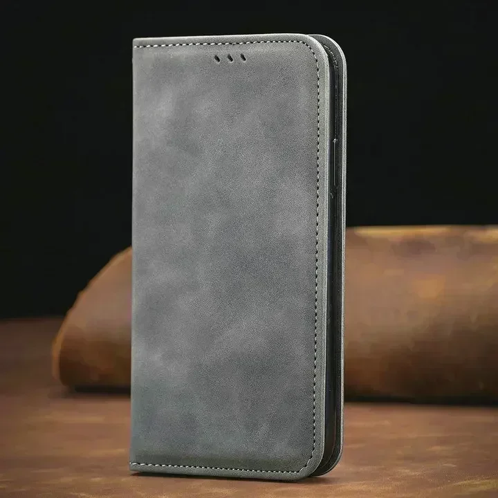 Luxury Smooth Leather Card Wallet Stand with Magnetic Flip Cover
