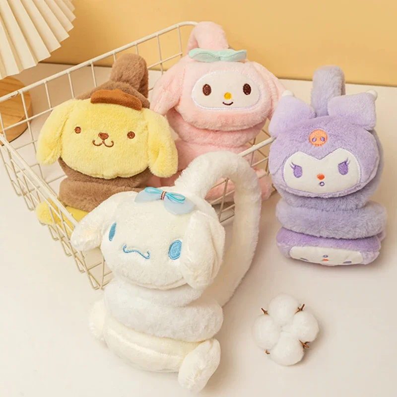 

Sanrio Plush Warmer Earmuff Kawaii Soft Anime Hello Kitty Kuromi Earflap Winter Outdoor Cold Protection Ear-Muffs Ear Cover Gift