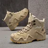 Men Tactical Boots with Straps for Combat Training Waterproof Straps Outdoor Hiking Breathable Shoes Multifunctional Motorcycle
