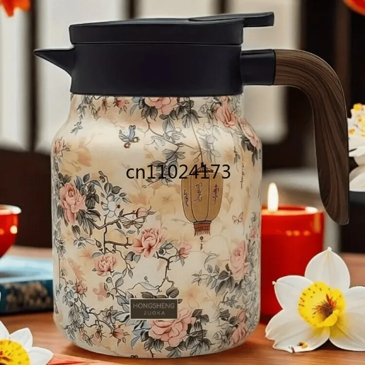 إبريق شاي منزلي ذو سعة كبيرة، إبريق شاي أبيض قديم،...