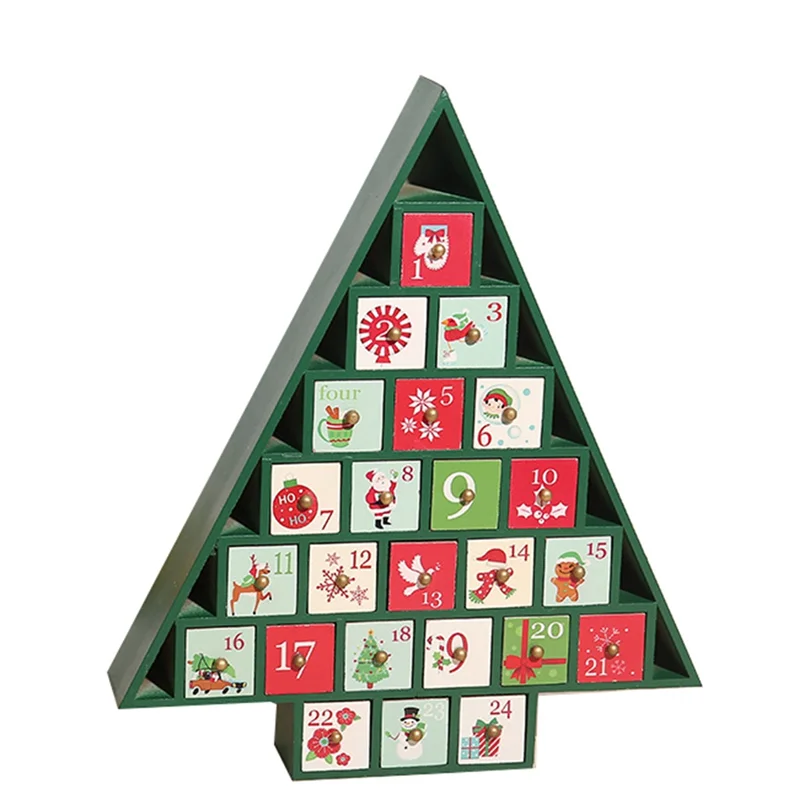 

Рождественский деревянный шкаф с календарем, настольные украшения для рождественской елки, украшения с обратным отсчетом для поезда, B