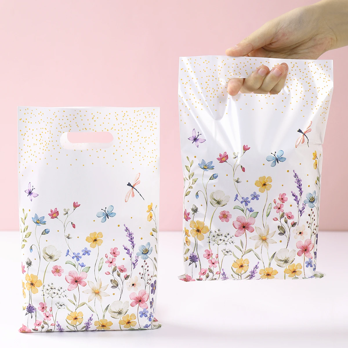 10/25/50 stücke Handtasche Süßigkeiten Taschen Wildblume Frühling Geburtstag Party Geschenk Verpackung Tasche 1. Geburtstag Baby Dusche mädchen Party Liefert ﻿