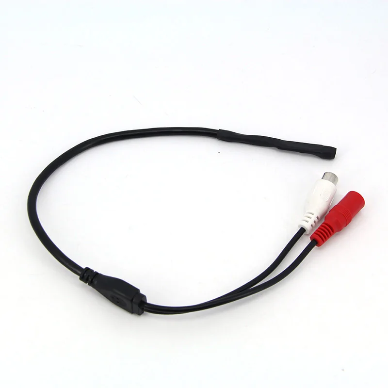 Microphone Sound Monitor DC 12V Mini Microphone Pickup Sound Monitor Audio Pickup RCA Power Cable for Cctv Camera DVR Video Surveillance L19