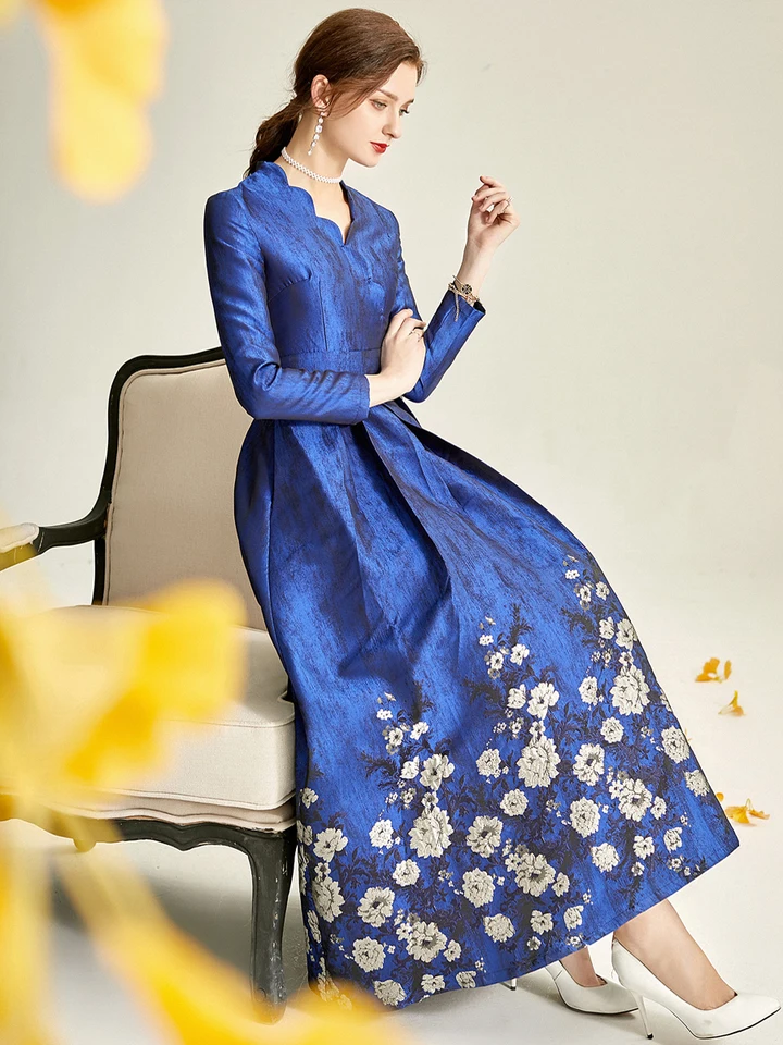 ワンピース Bluelea Embroidery jacquard long dress 36 ファッション bluelea Embroidery jacquard long dress