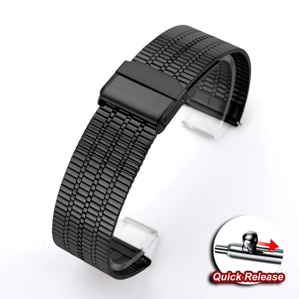 Premium Stainless Steel Metal Watch Strap - Elegant Bracelet Belt