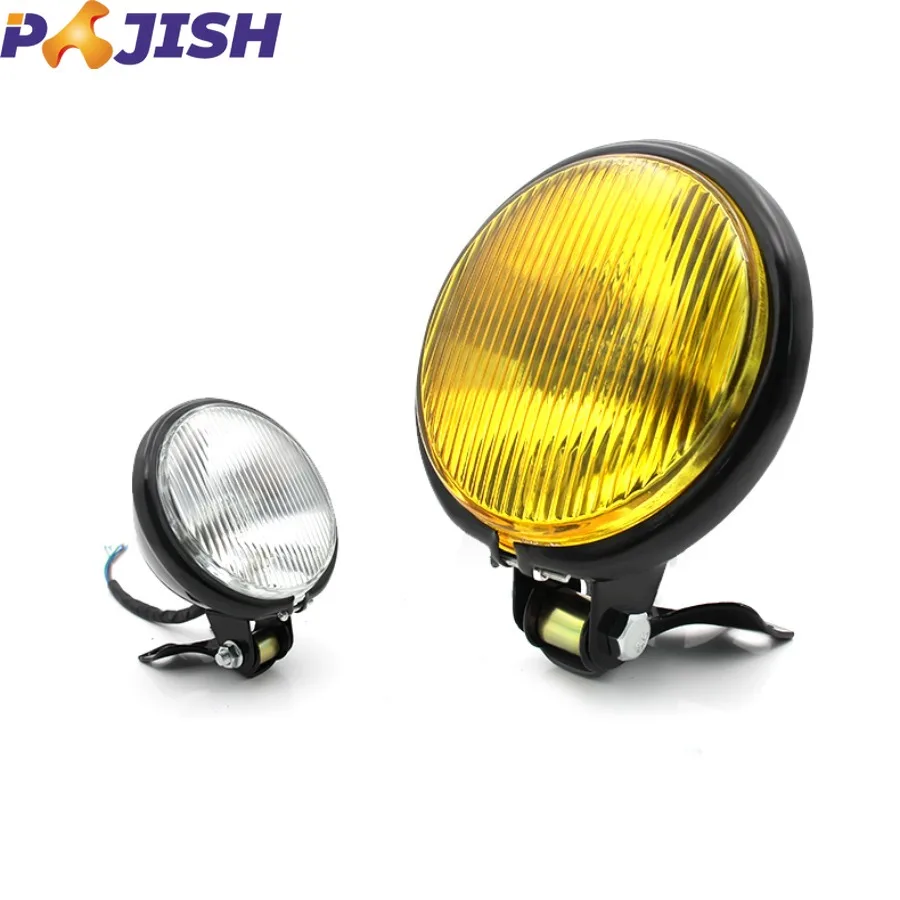 

Motorcycle parts Amber Glass H4 LED 5 inch vintage headlight motorcycle retro headlights For Chopper Bobber Cafe Racer