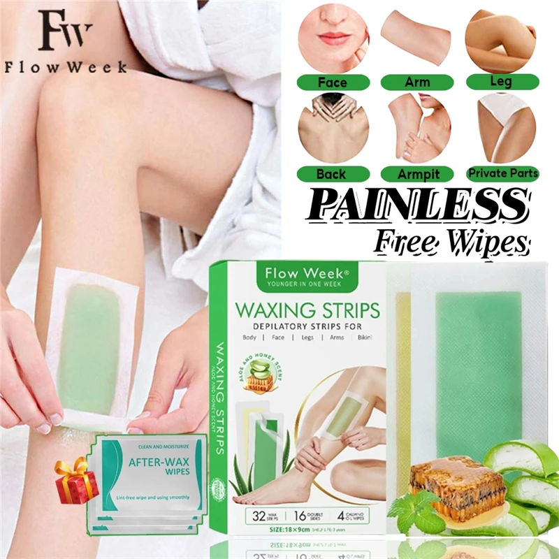Wax Strips for Hair Removal Wax Strip Paper for Legs/Bikini/Arm Depilatory Tool Body Hairs Removal, 32 Count