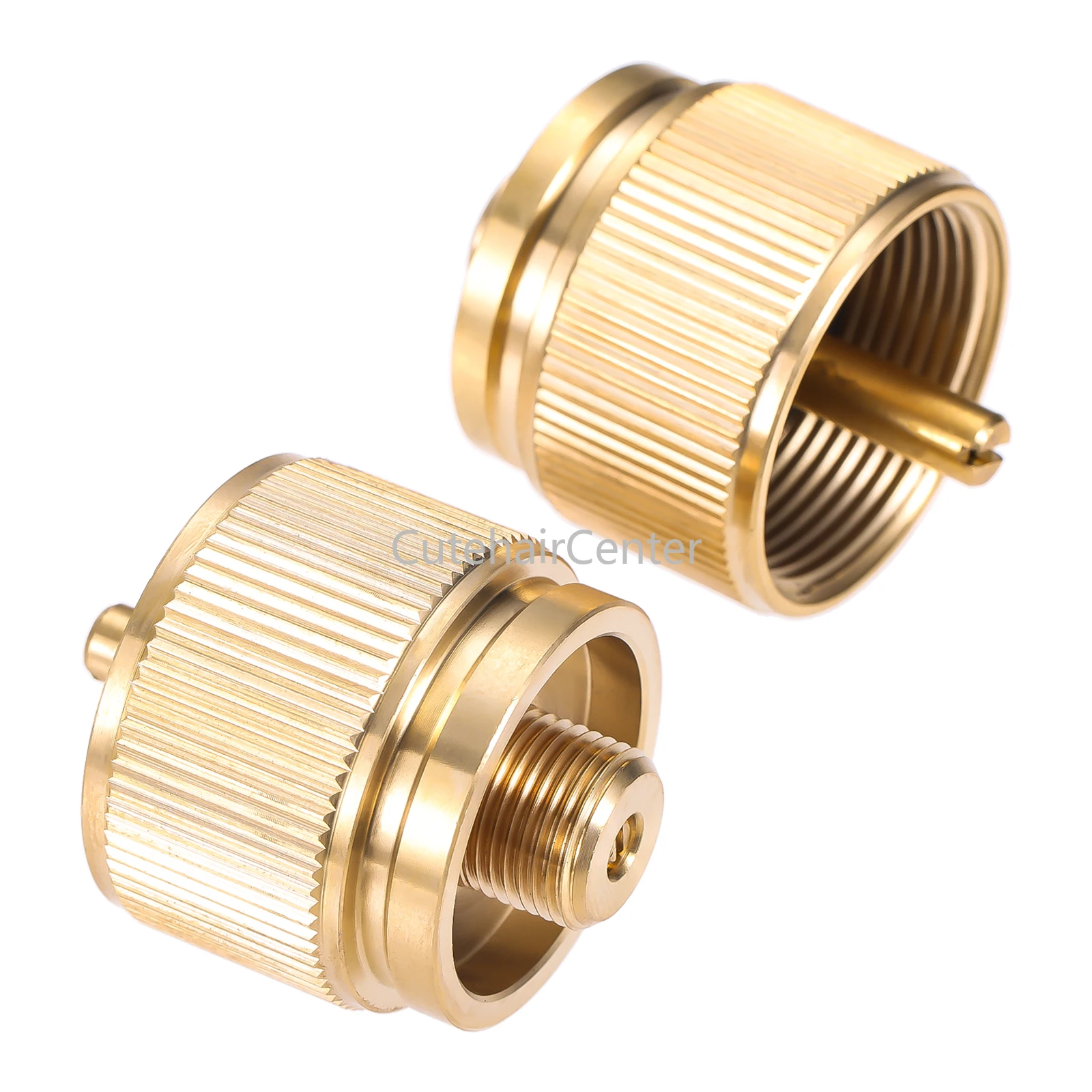 2pcs/set Propane Gas Camping Stove Brass Adapter 1LB Small Tank Convert ...
