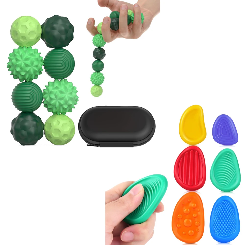 Magnetic Sensory Stress Relief Balls with Textured Silicone Shell