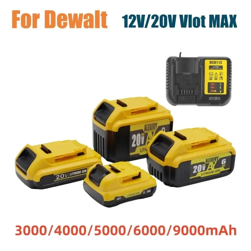 

9000mAh Lithium Battery For DeWalt 10.8V 12V 18V 20 Volt Max 9.0Ah DCB205 DCB206 Replacement Li ion Battery Power tool Batteries