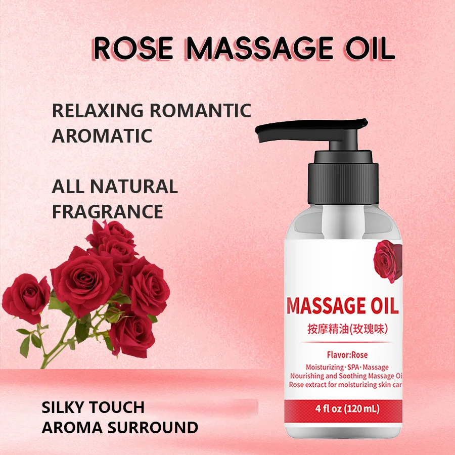 Pure Natural Organic Rose Relaxing Anti Cellulite Body Skin Massage Body Oil Sore Muscle Valentines for Date Night fragrance oil plant essential oils