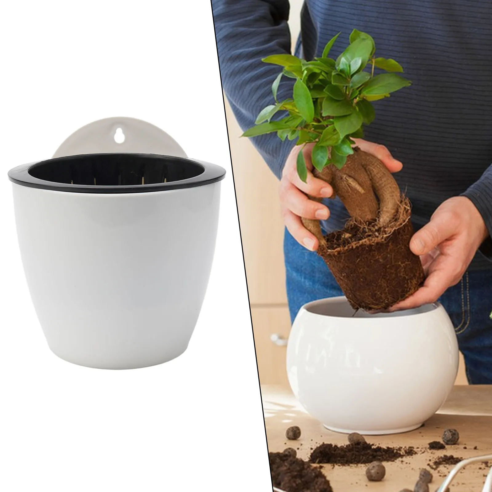 Wall Flower Pot Fence Garden Hanging Outdoor Plant Pots Pots Self-Watering Wall Mounted Water-absorbing Useful - 6