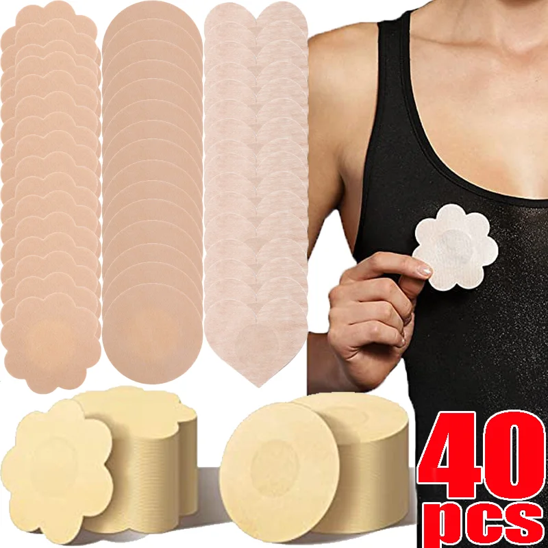 20Pairs Disposable Nipple Stickers Women Chest Sticker Non woven
