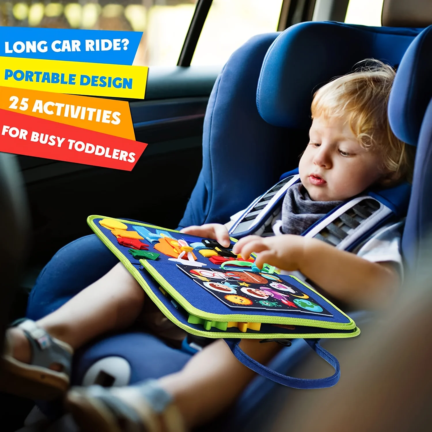 Busy Board Toy Develop Fine Motor Skills & Educational Puzzle Sensory Development - Perfect Travel Toy For Planes & Cars 4