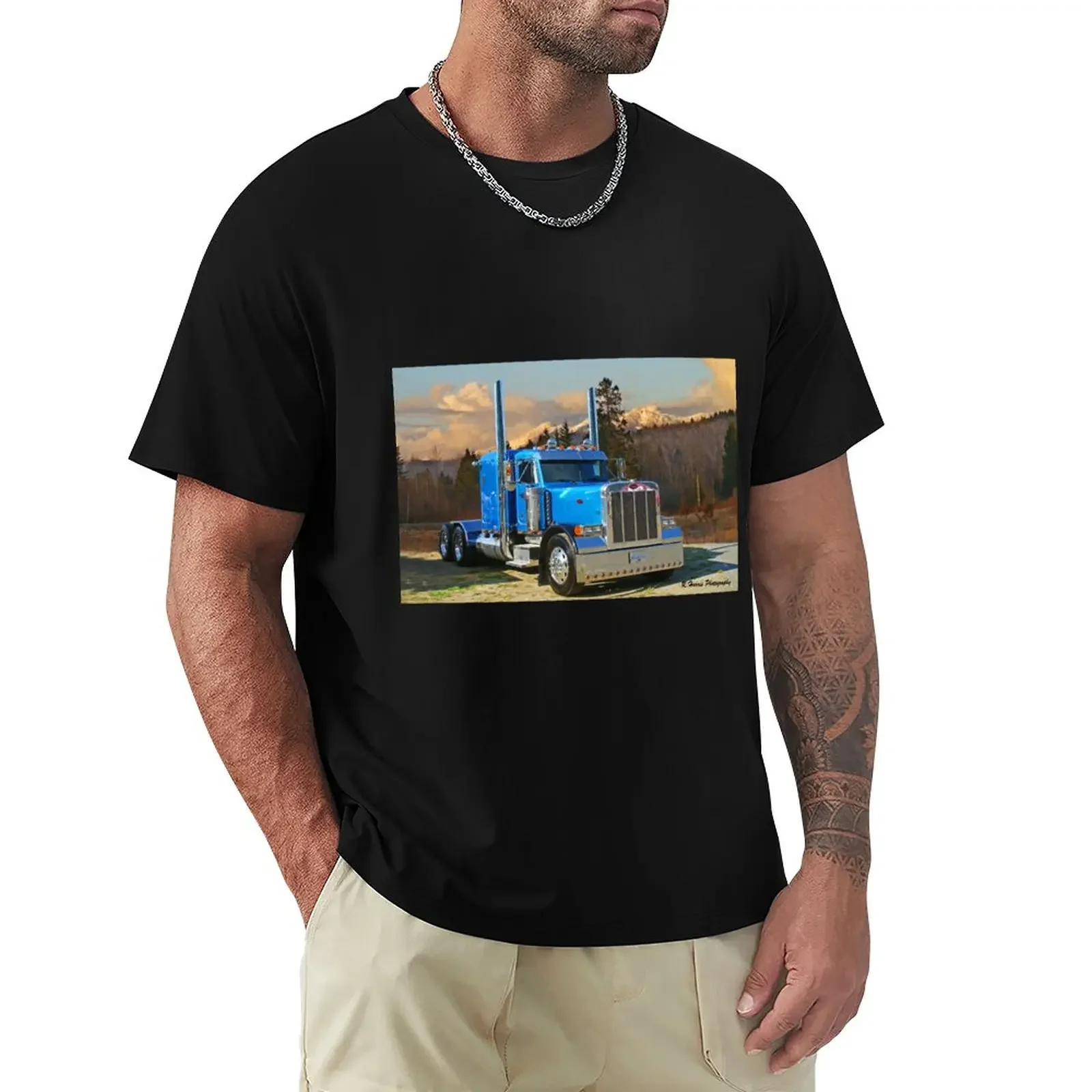 

Blue peterbilt conventional. T-Shirt vintage vintage clothes tees anime clothes T-shirt men