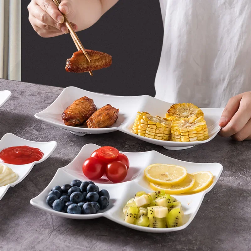 Imported From Japan Three-Compartment Breakfast Plate Fat Reduction Home Use Single Person Food Plate Dining Utensils Suit