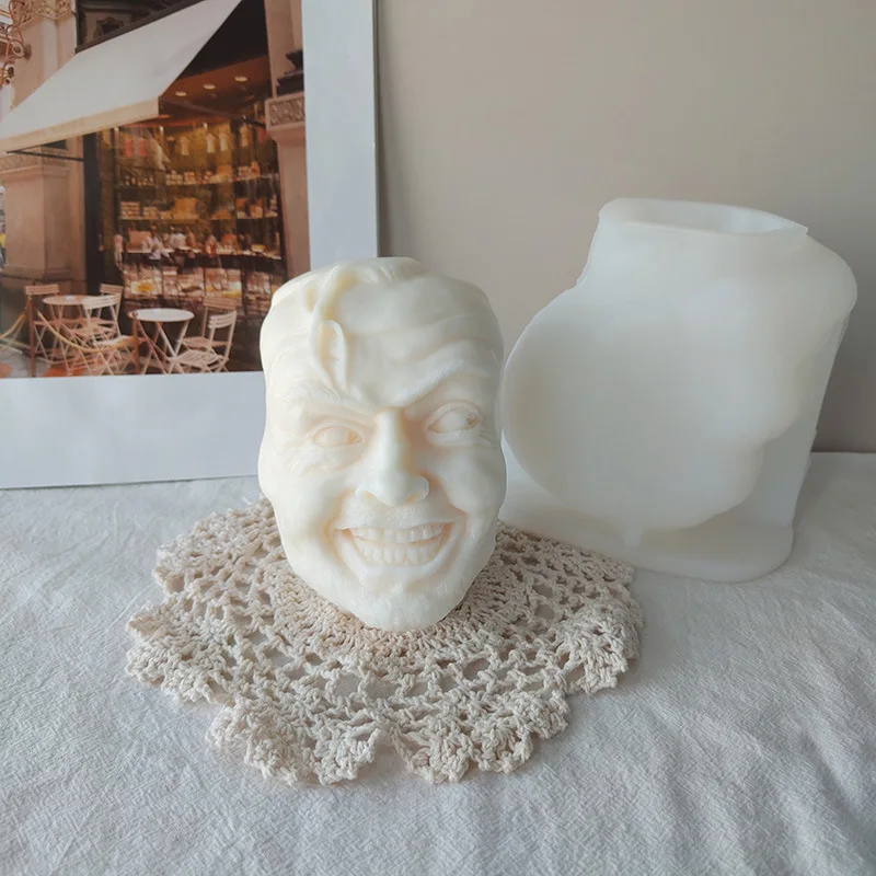 Johnny Funny Face Bust Candle Mold Library Bookshelf Resin Mold