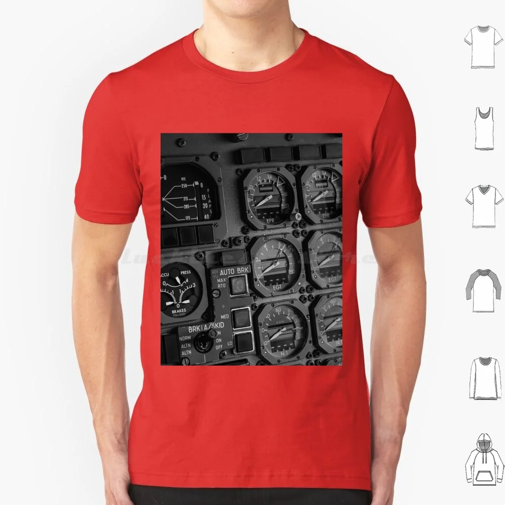 T-Shirt Aereo Cockpit 6Xl Cotone Cool Tee Cockpit Plane Just Planes Cockpit View Boeing 747 Cockpit View Landing