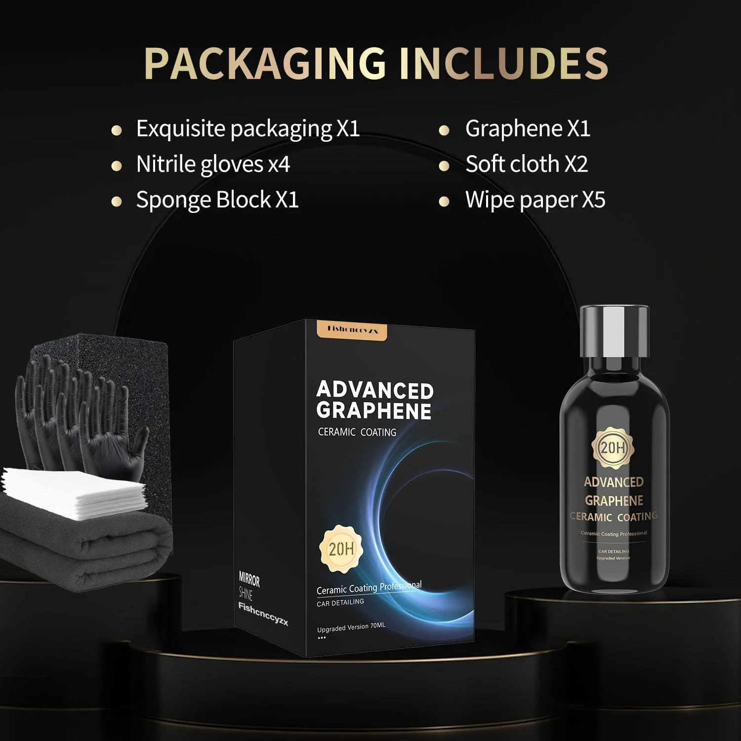 Graphene Ceramic Coating for Cars 20H Advanced Ceramic Car Detailing 10+ Years Long Lasting Protection Ultra High Gloss