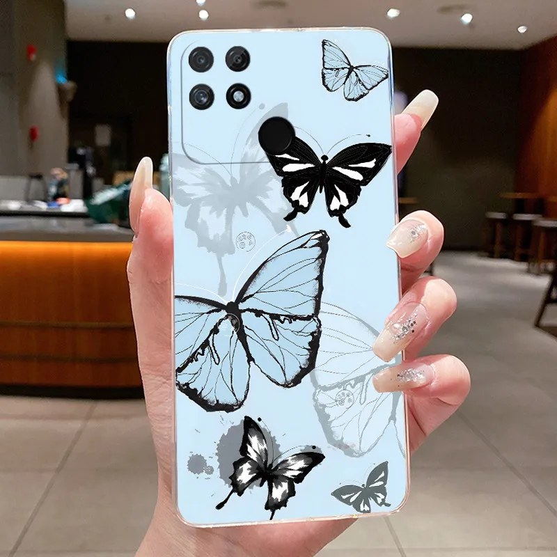 Luxury Clear Butterfly Flowers Soft Phone Case
