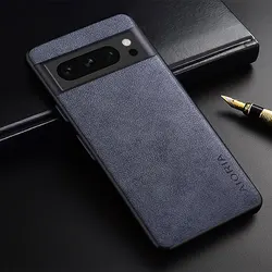 Luxury Slim Premium PU Leather Phone Case - Business Style Cover - Pixel 8 (Grey)