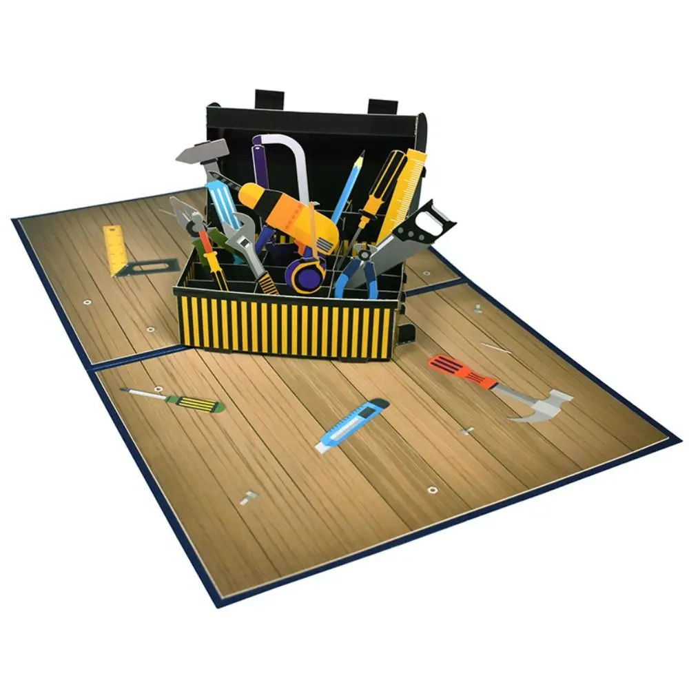 3D Stereo Happy Fathers Day Card Handmade Gift With Envelope For Dad
